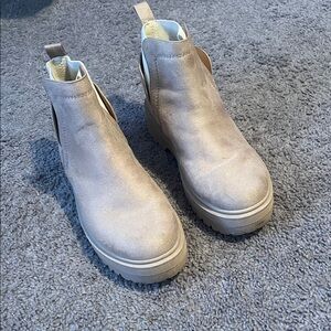 Charlotte Russe Beige Ankle Booties